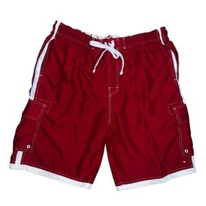 Tony Hawk Red Cargo Style Swim Trunks Size XL